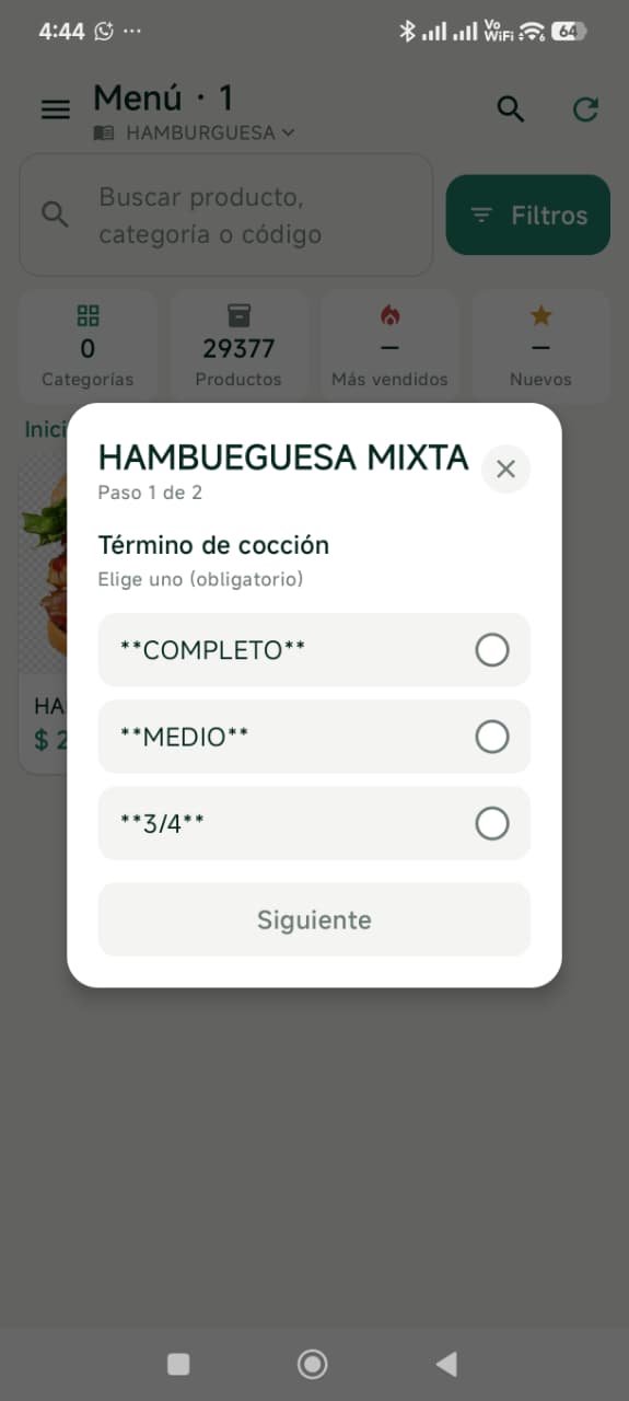 Selección de término de cocción